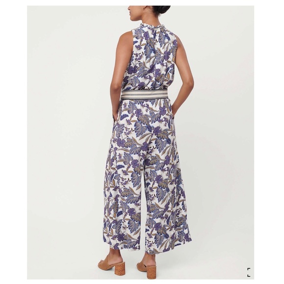 LOFT Floral Tie Waist Jumpsuit - Picture 2 of 4